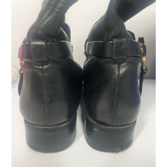 Michael Kors Tall Two Tone Brown Black Leather Riding Boots Women Size 8 - Picture 8 of 9